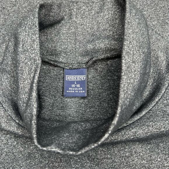 Lands End Womens Mock Neck Midi Dress Stretch Nylon Dark Heather Gray Size L - Picture 6 of 9